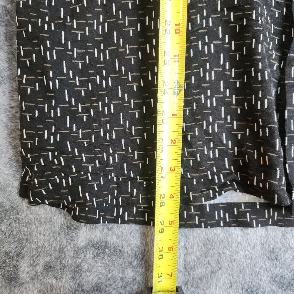 Toscano Silk Blend Men's Button Up Shirt Short Sleeve Large Black EUC Geometric - Picture 10 of 10